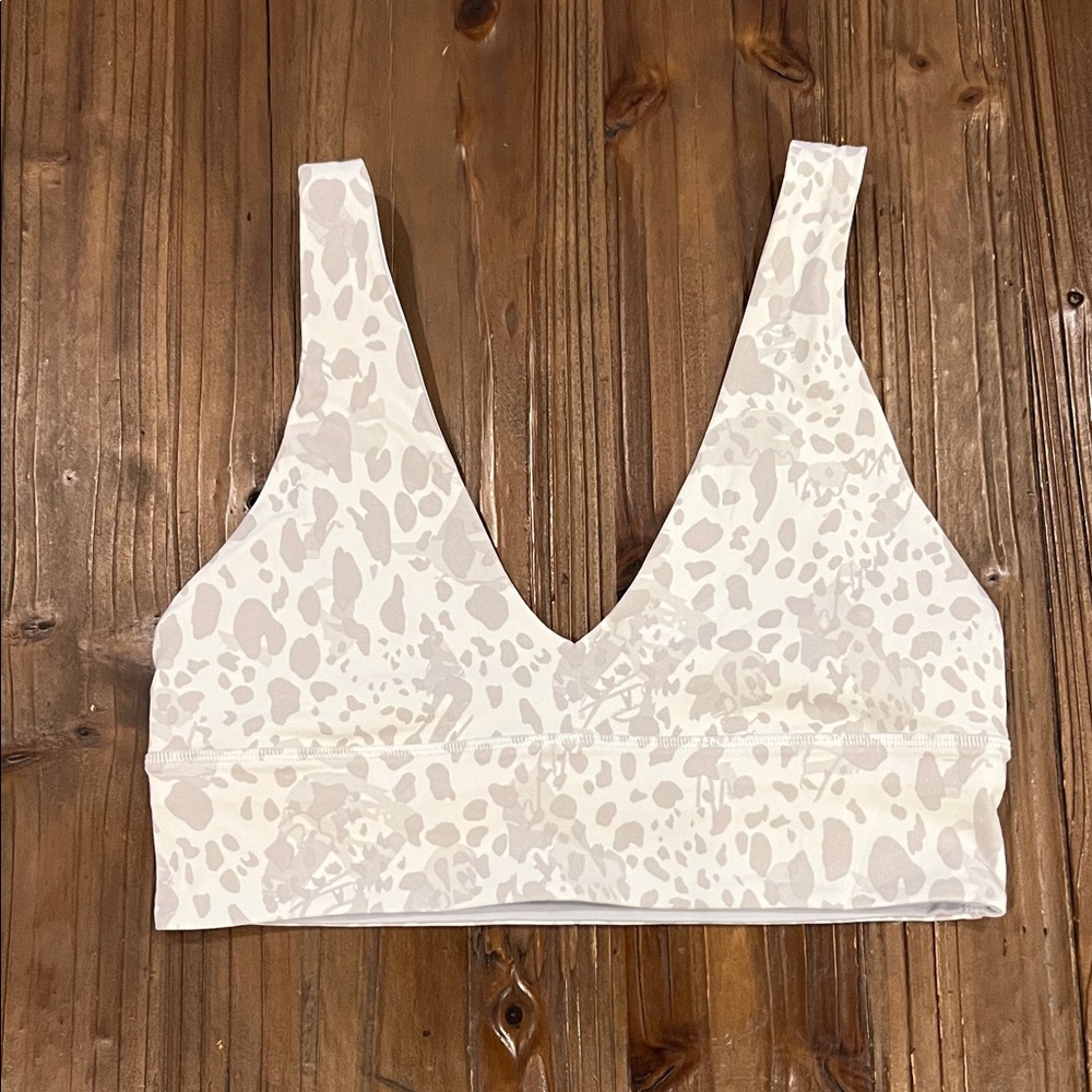 Lululemon Athletica Cream Patterned Sports Bra
